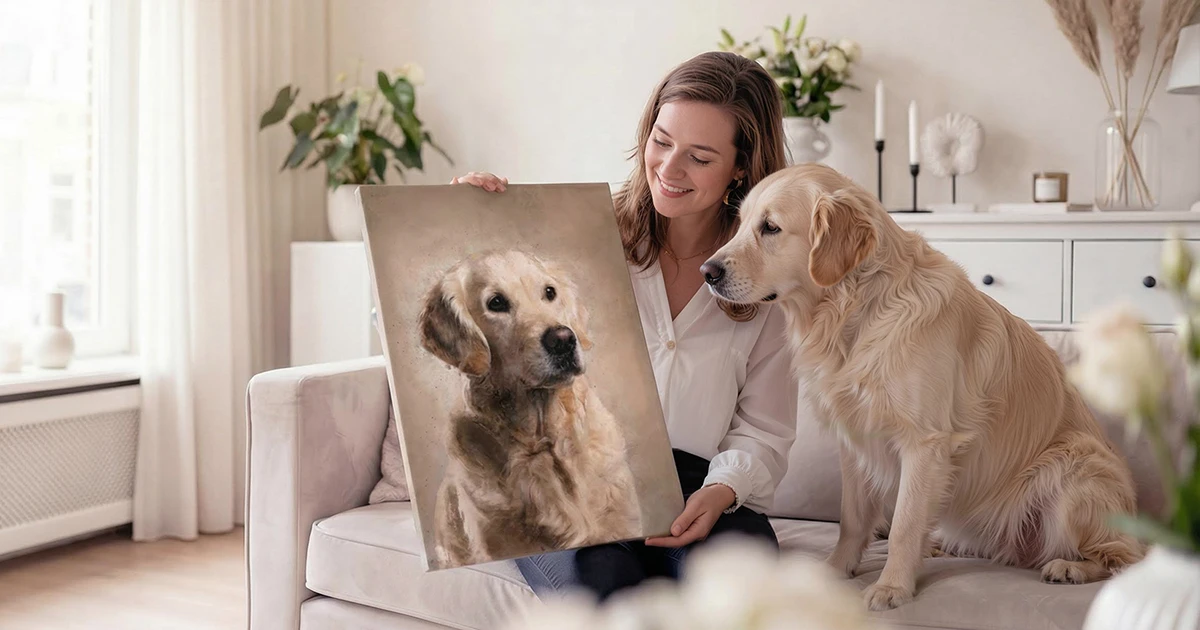 Pets & Pictures maakt handgetekende portretten van jouw hond, kat, paard of ander dier.